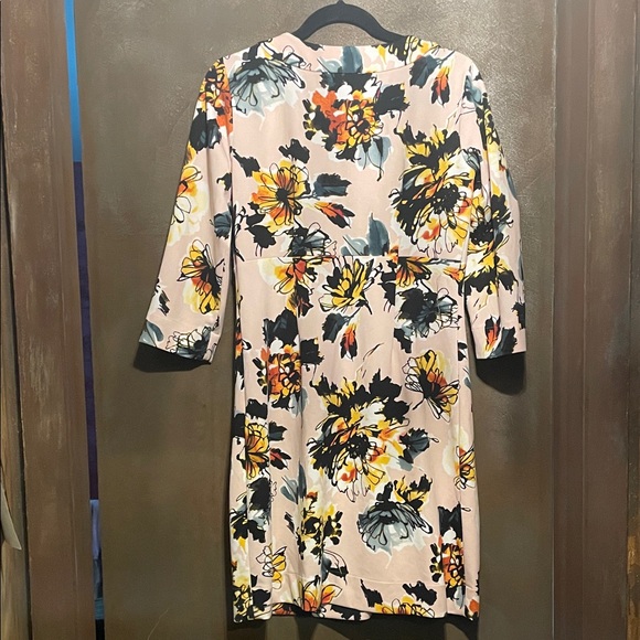 Pappagallo Floral Long Sleeve Dress - Black and Yellow - Picture 5 of 6